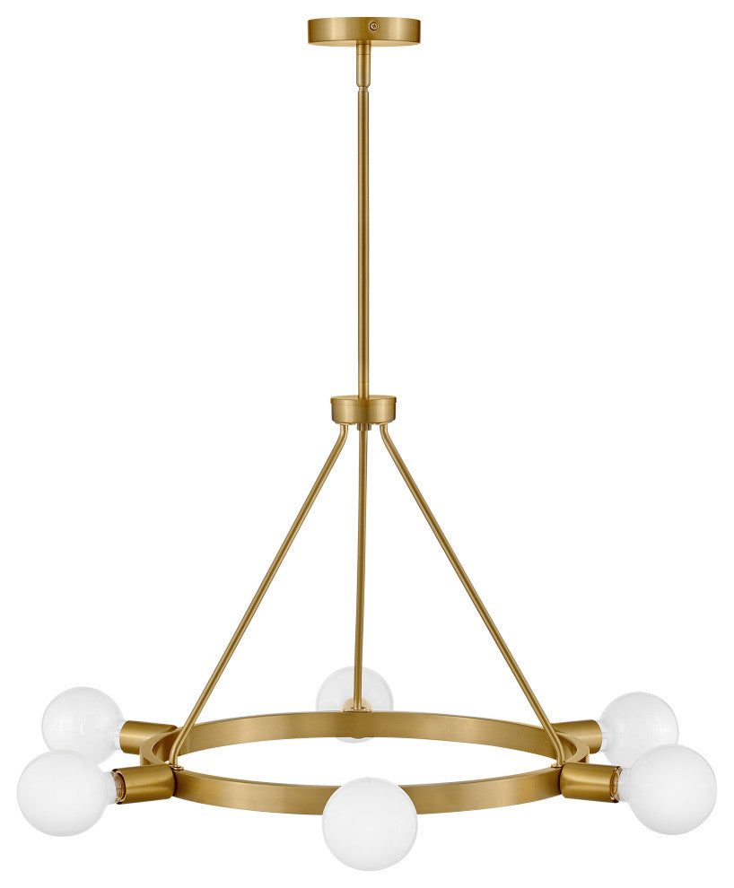 Lark Orla 36" Medium Single Tier Chandelier, Lacquered Brass