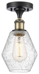 Innovations 516-1C-BAB-G654-6-LED 1-Light Semi-Flush Mount, Black Antique Brass