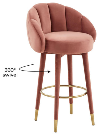 TOV Furniture Myla Salmon Swivel Bar Stool