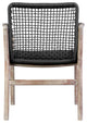 Brighton Outdoor Patio Dining Chair, Dark Eucalyptus Wood And Gray Rope, Light Eucalyptus