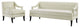 Armchair and Sofa Set, Set of 2, Velvet, Ivory White, Modern, Lounge Hospitality