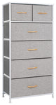 Wide Vertical Home Storage 6 Drawers, Light Gray