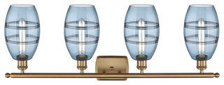 Ballston-Vaz 4-Light 36" Bath Vanity Light, Brushed Brass, Princess Blue
