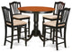 5 Pc Counter Height Table And Chair Set -Pub Table And 4 Kitchen Bar Stool