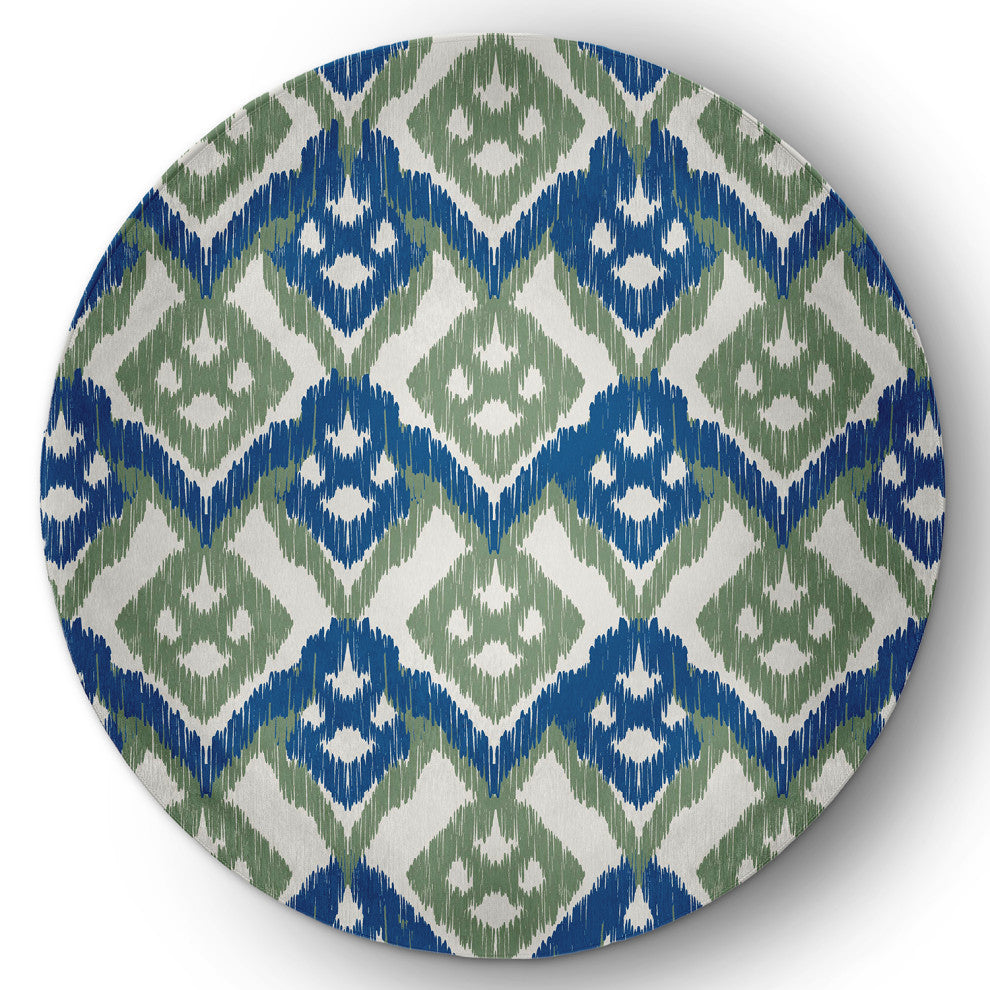 Hipster Spring Chenille Rug, Dark Cobalt Blue, 5' Round
