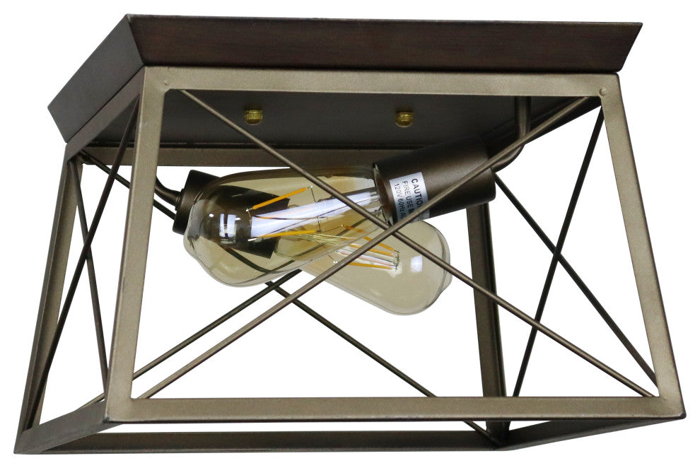 CHLOE Lighting CH6H301TT12-CF2 Farmhouse-Style Two-Toned 2 Light Ceiling Fixture