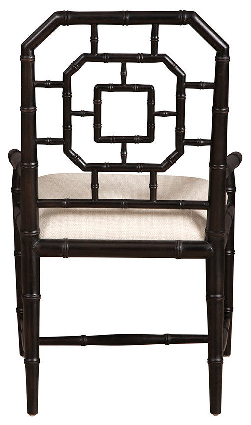 Lahara Mahogany Upholstered Dining Chair, Black