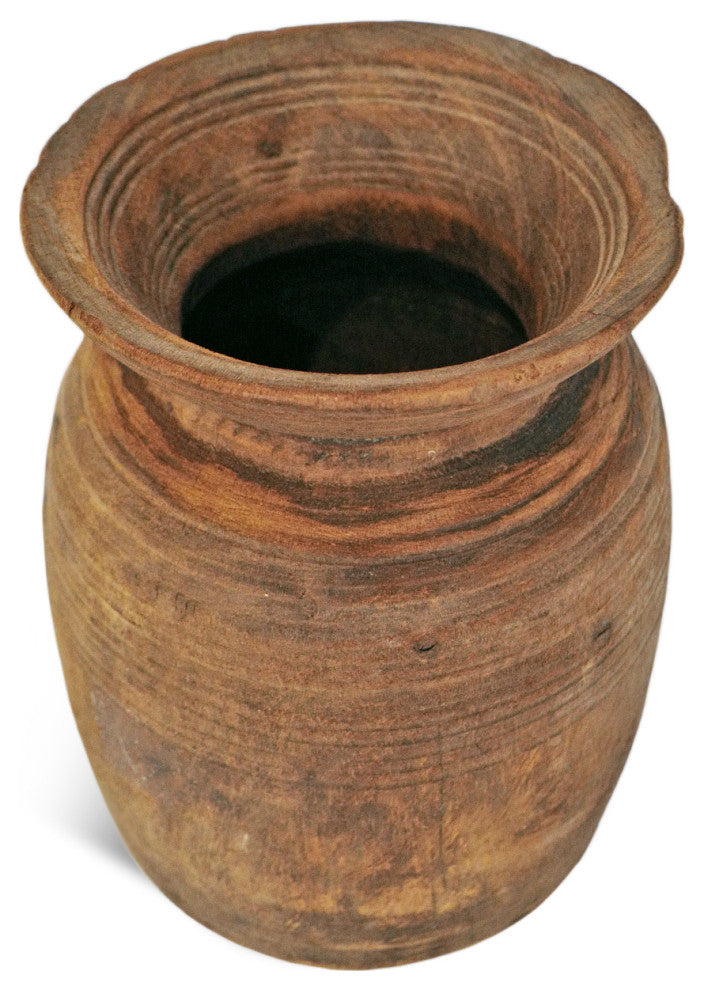Consigned Old India Wood Pot 9