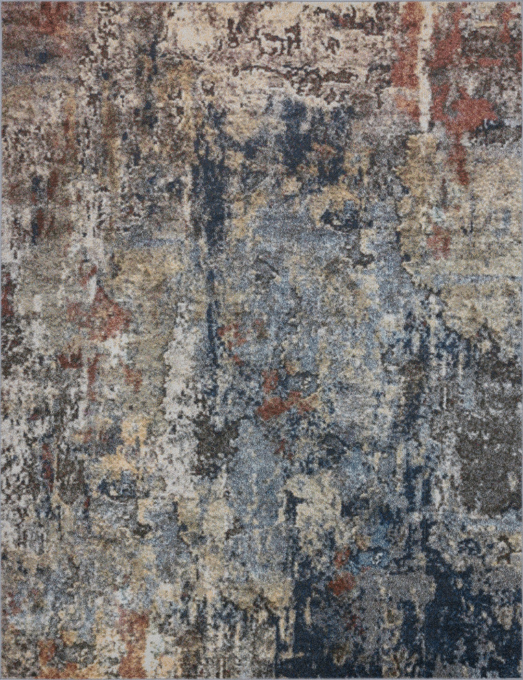 Billings Contemporary Abstract Area Rug, Navy, 9'x12'