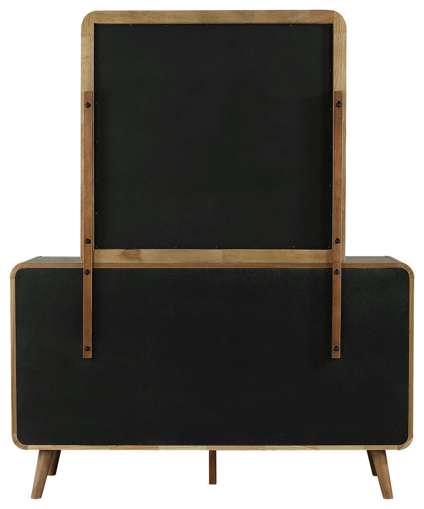 Robyn 6-drawer Bedroom Dresser and Mirror Light Ash