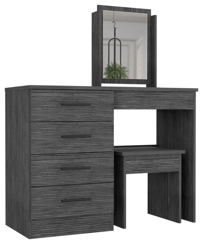 DEPOT E-SHOP Rose Makeup Dressing Table, Smokey Oak