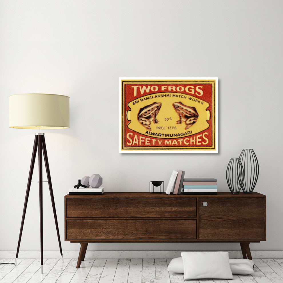 "Two Frogs Safety Matches" Digital Paper Print by Phillumenart, 42"x32"