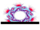 Blue Red Fractal Flower on White, Floral Canvas Art Print, 40"x30"