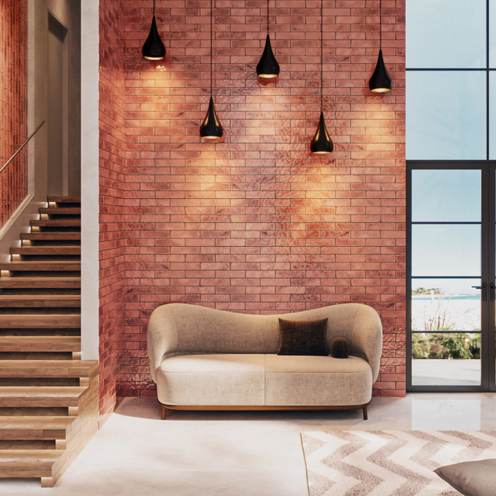 Luca Garnet with Antimicrobial Glaze Ceramic Wall Tile
