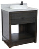 30" Single Vanity, Brown Ash, Gray Granite Top, Round Sink
