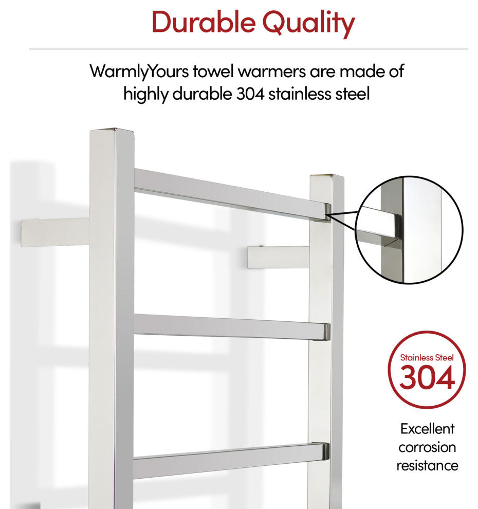 Palma Towel Warmer, Polished, Plug-in, 4 Bars