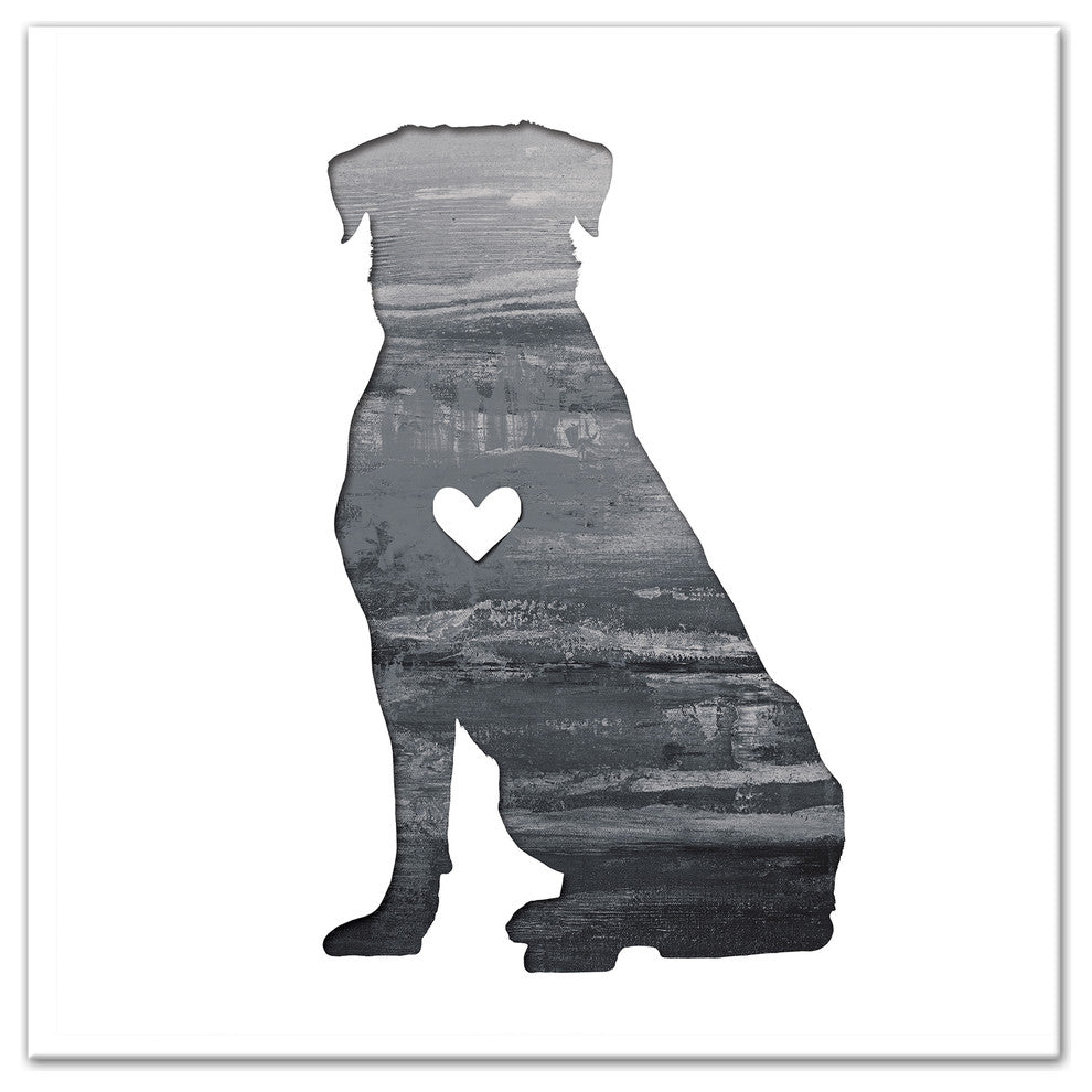 Designs Direct Creative Group Ink Silhouette Rottweiler 36x36 Canvas Wall Art