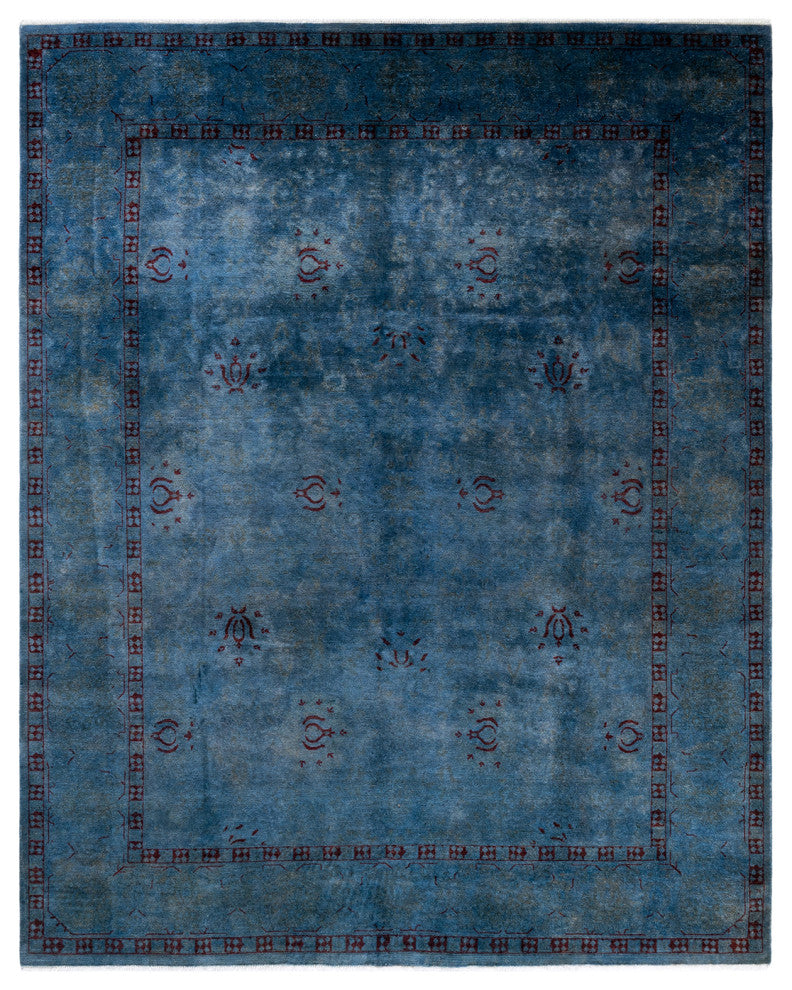 Fine Vibrance, One-of-a-Kind Hand-Knotted Area Rug Blue, 8' 0" x 9' 11"
