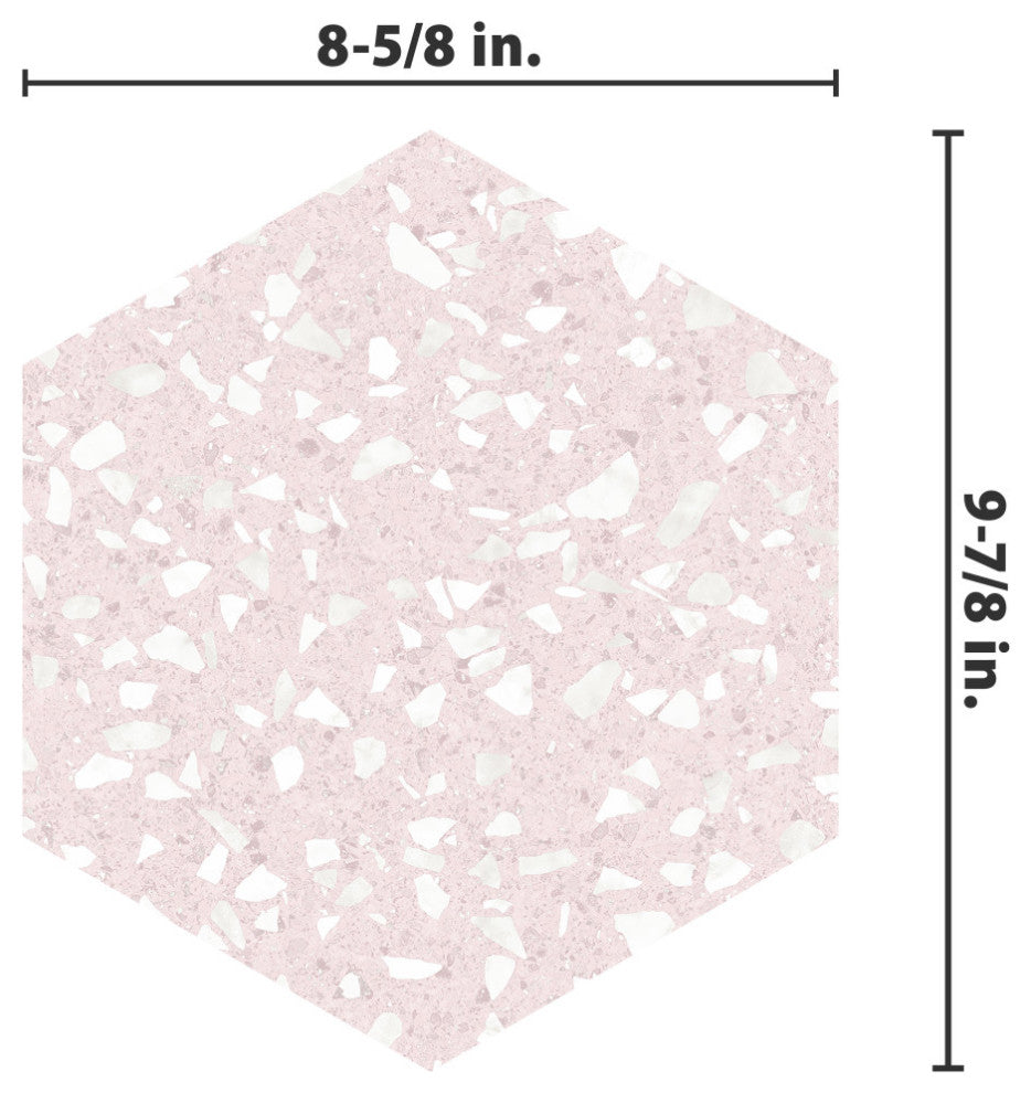 Venice Hex Sky Porcelain Floor and Wall Tile, Pink
