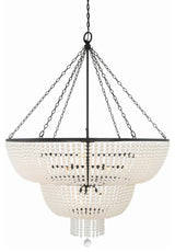 Crystorama Lighting Group 614 Rylee 15 Light 49"W Beaded - Matte Black