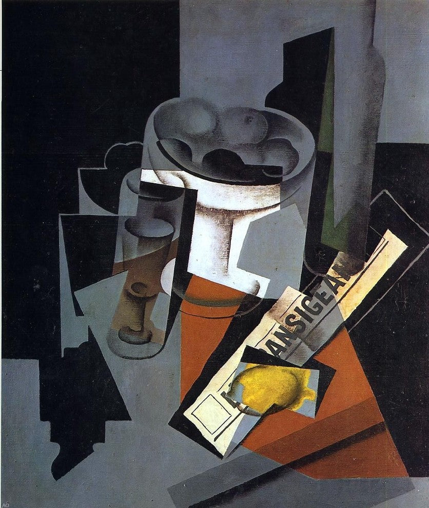 Juan Gris Still Life With Newspaper, 20"x25" Wall Decal