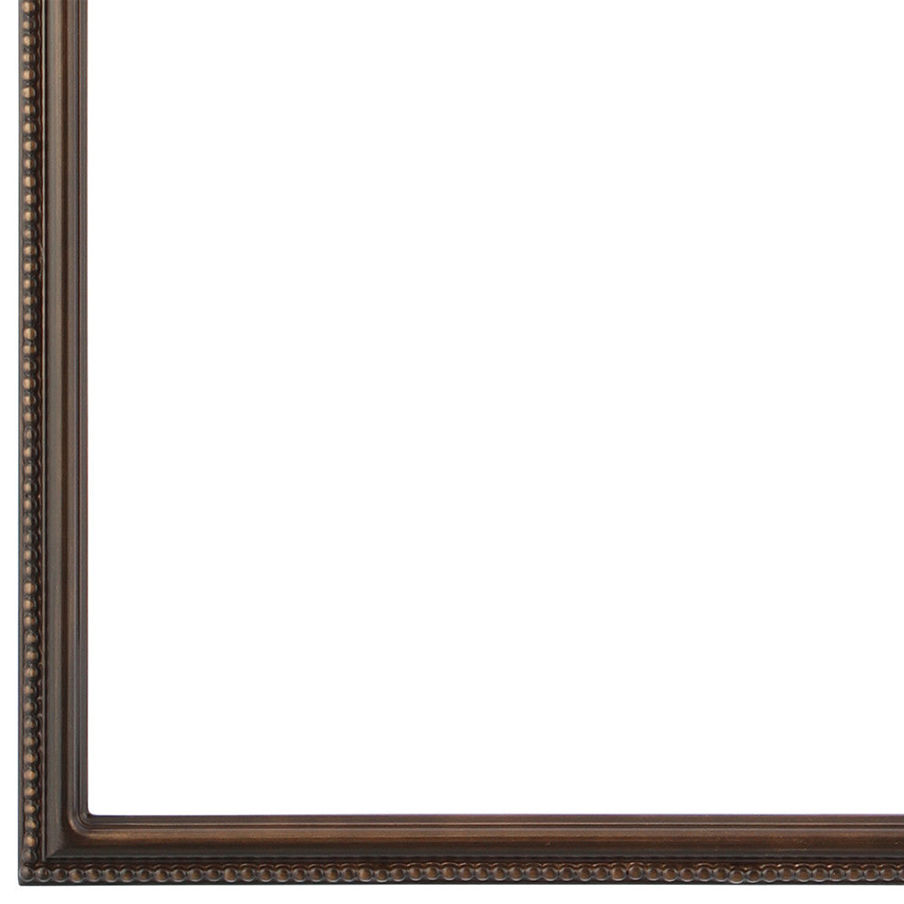 Liffey Framed Vanity Mirror, Peaks Cathedral, 24"x32", Rubbed Bronze