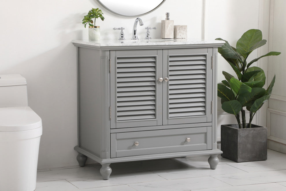 Home Living 36" Single Bathroom Vanity, Gray