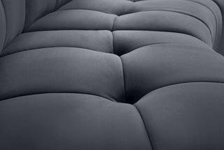 Limitless Velvet Upholstered 1-Piece Modular Chair, Gray