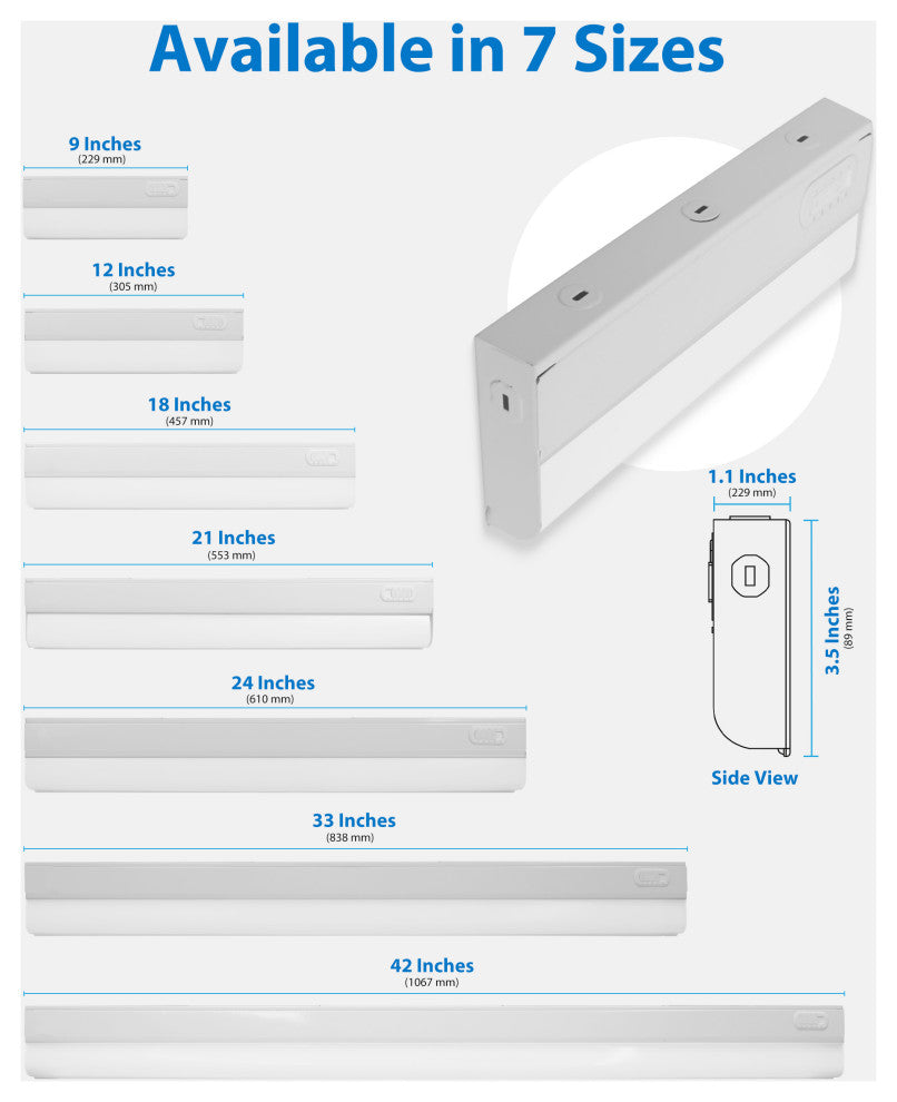 UCB Series Selectable LED Under Cabinet Light, 33", No Switch