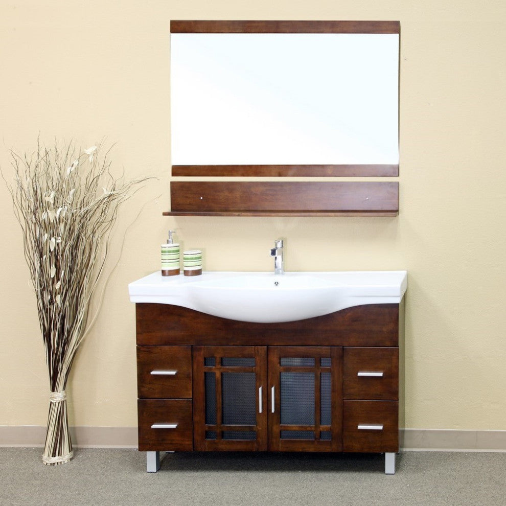 48" Single Sink Vanity, Wood, Walnut