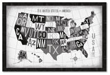 Michael Mullan 'Letterpress USA Map Dark' Canvas Art, 30x47