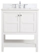 Elegant VF16430WH-BS 30"Single Bathroom Vanity, White With Backsplash