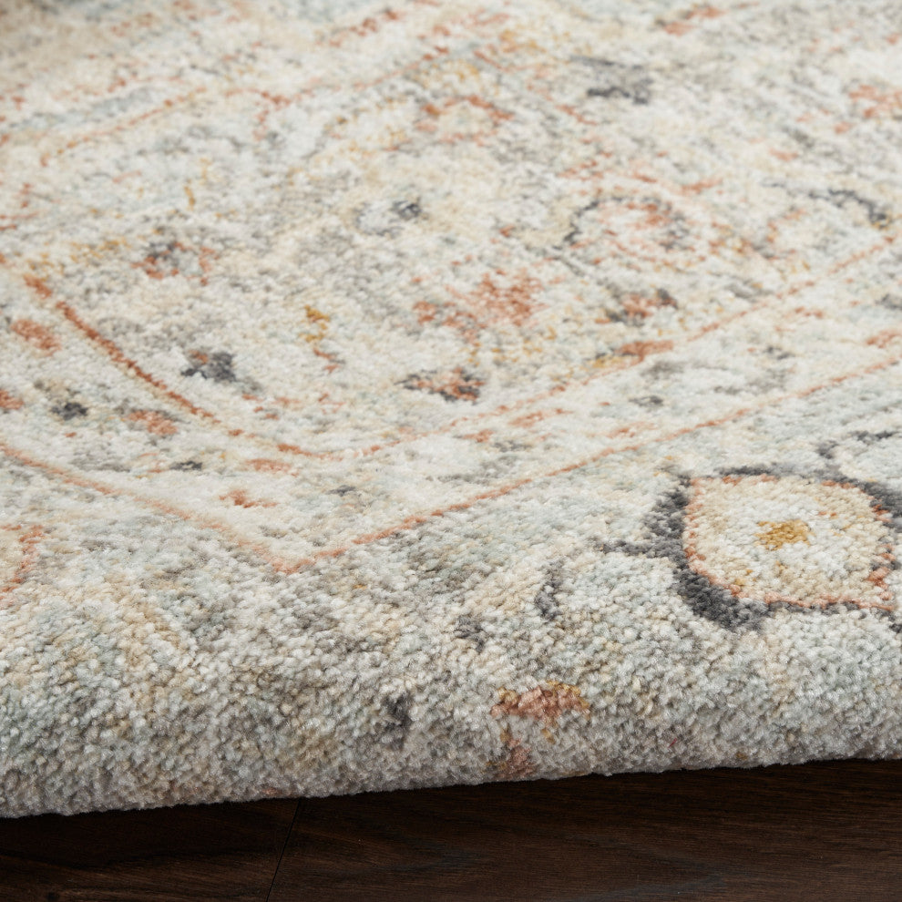 Nourison Oushak Home 6' x 9' Light Grey Vintage Indoor Rug