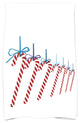 Candy Canes Holiday Geometric Print Kitchen Towel, Teal