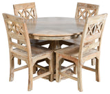 Bayside Jensen 5-Piece Dining Set With 4 Solid Wood Chairs, Natural Finish