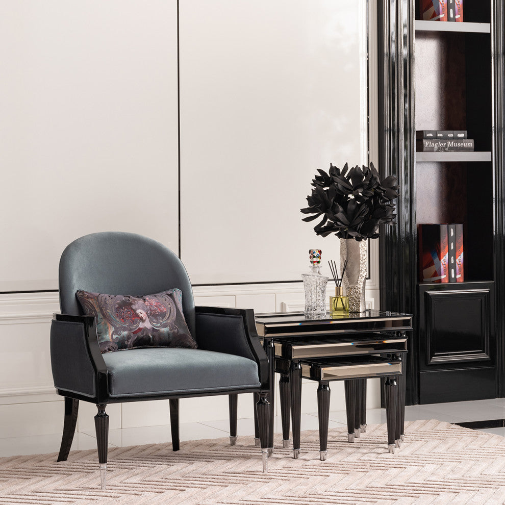 La Francaise Nesting Tables Set of 3 Black Ice