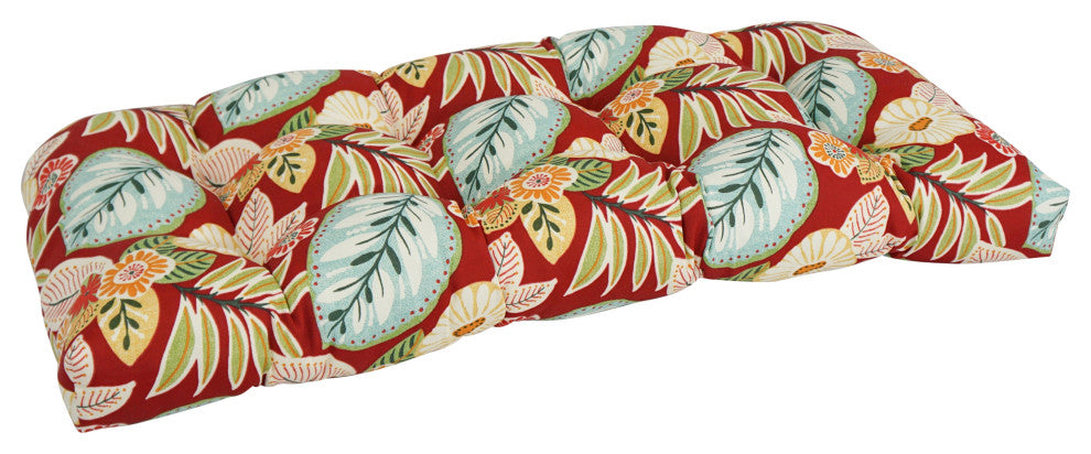 42"X19" U-Shaped Patterned Tufted Settee/Bench Cushion, Marlow Beachside
