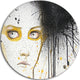 Beautiful Girl With Yellow Eyes, Portrait Digital Round Wall Art, 23"