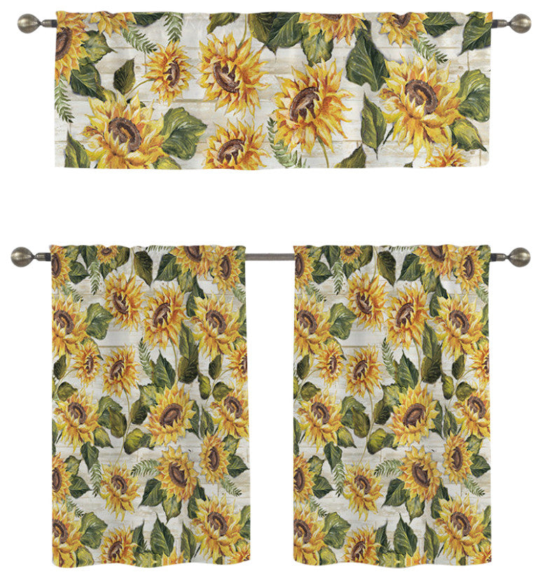 Sunflowes On Shiplap Kitchen Tier Set