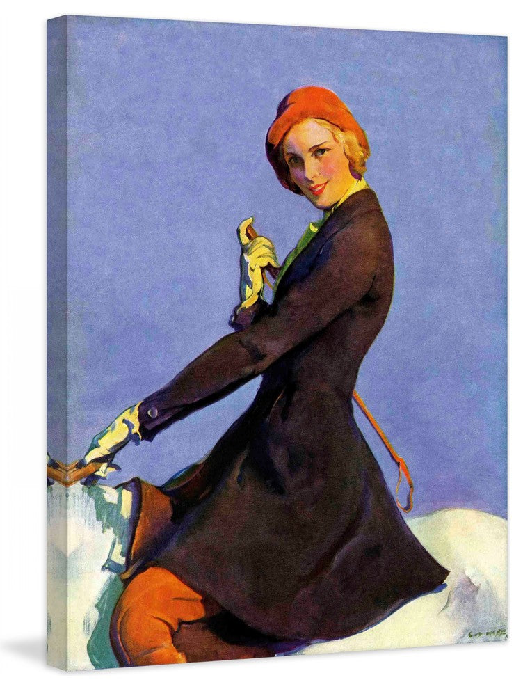 "Woman on Horseback" Painting Print on Canvas by Guy Hoff