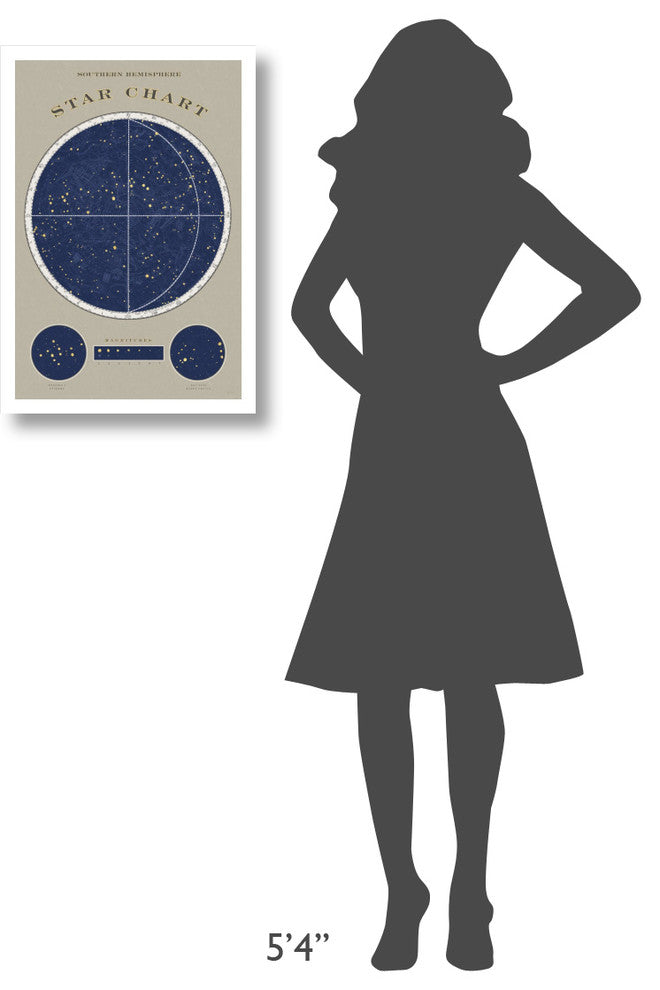 "Southern Star Chart" Digital Paper Print by Sue Schlabach, 18"x26"