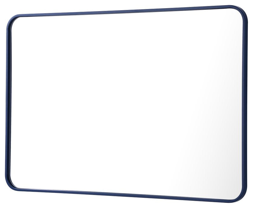Ellis Soft Corner Metal Rectangular Mirror, Blue, 27"x40"