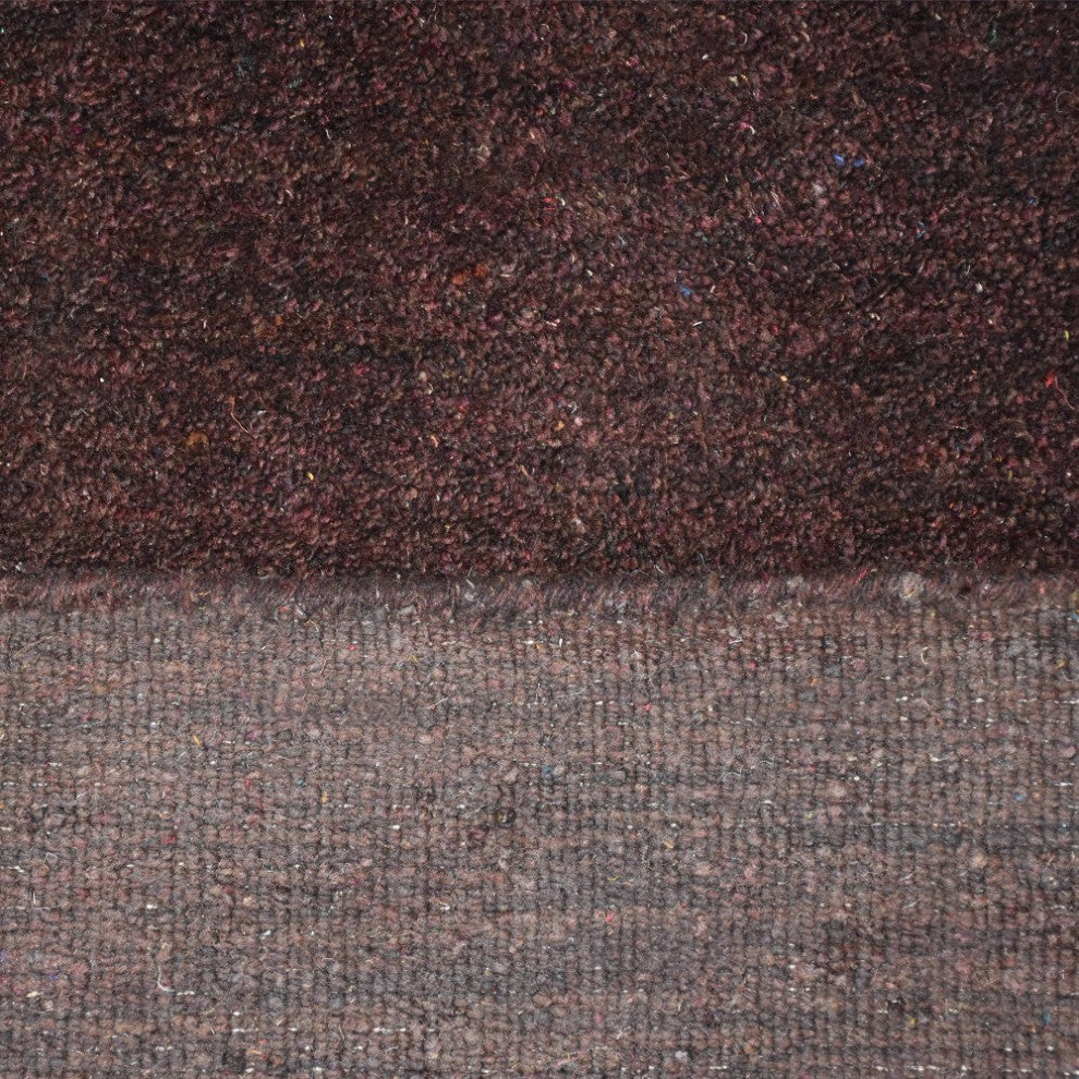 Hand Knotted Loom Silk Mix Area Rug Solid Brown, [Runner] 2'8''x12'