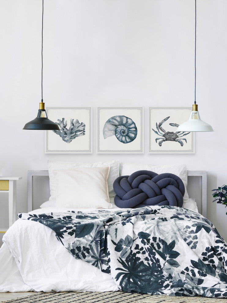 Bluish-Gray Sea Triptych, 54"x18"