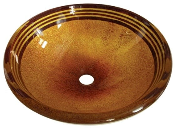 Fauceture Amber Bronze EVSPFB Napoli Round Glass Vessel Sink EVSPFB4