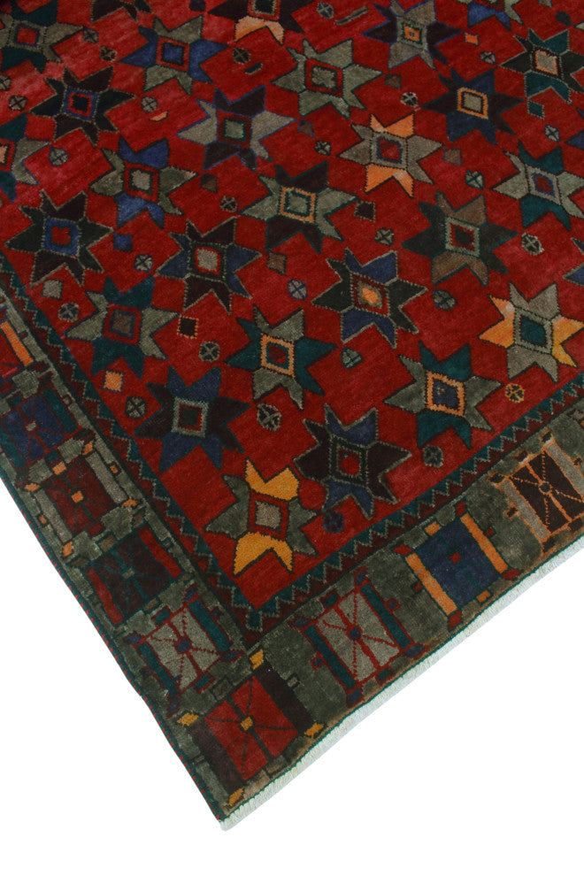 Fine Vintage Distressed Dulce Red Rug