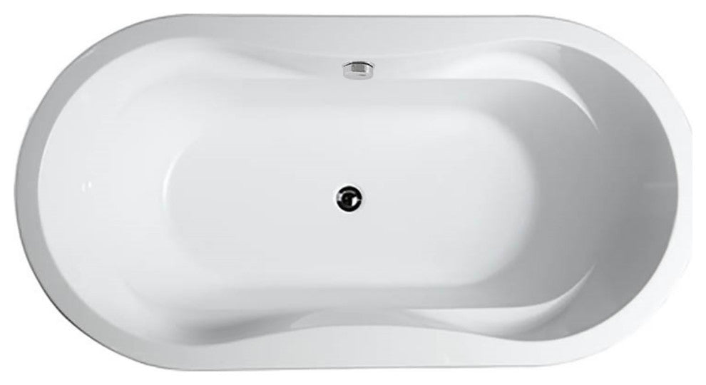 Brescia 65" Freestanding Bathtub, Glossy White
