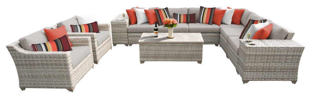 Fairmont 11 Piece Outdoor Wicker Patio Furniture Set 11d