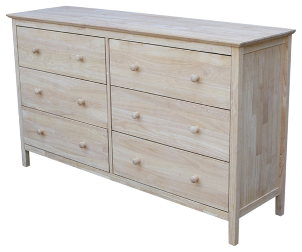 Solid Wood Dresser With 6 Drawers