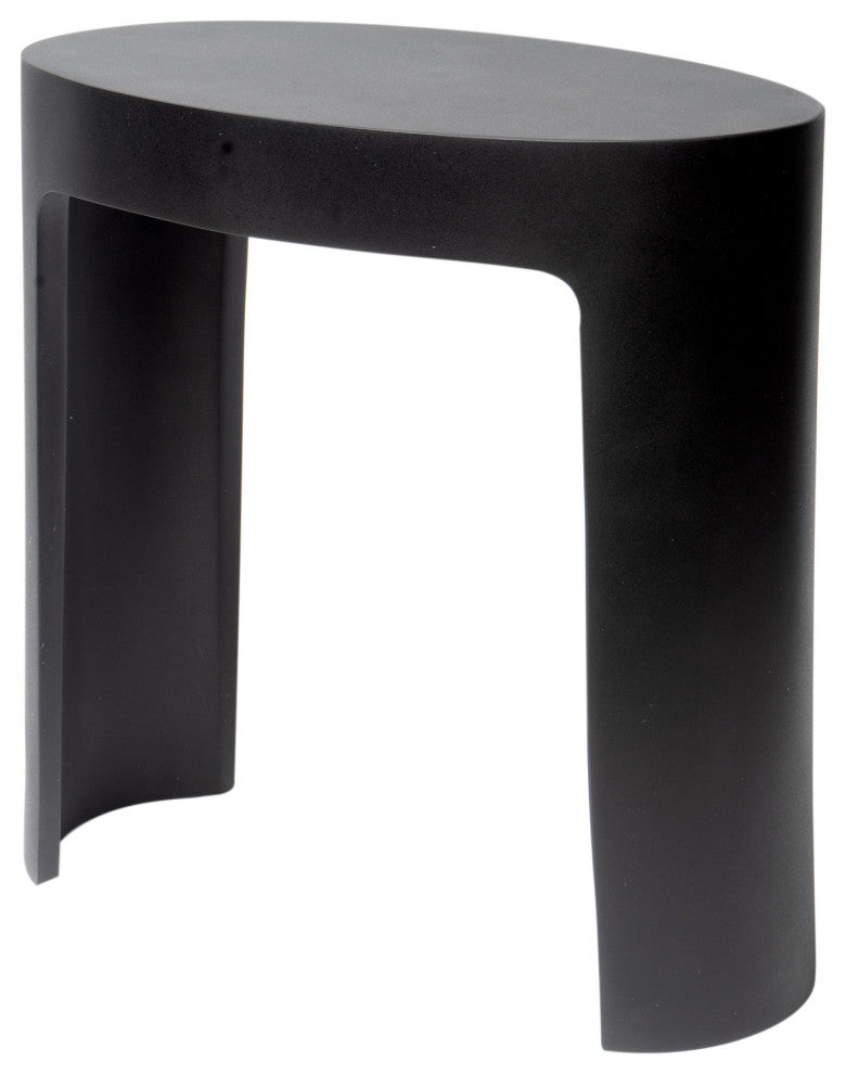 ALFI brand ABST66BM Black Matte Solid Surface Resin Bathroom/Shower Stool